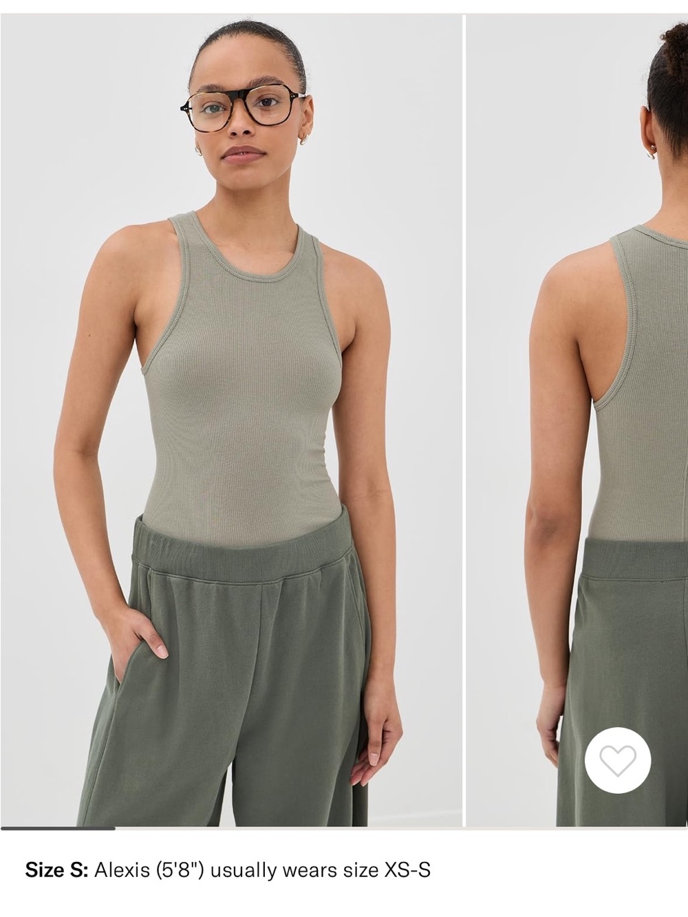 Tibi Circular Fine Rib Tank in Pumice Grey size small